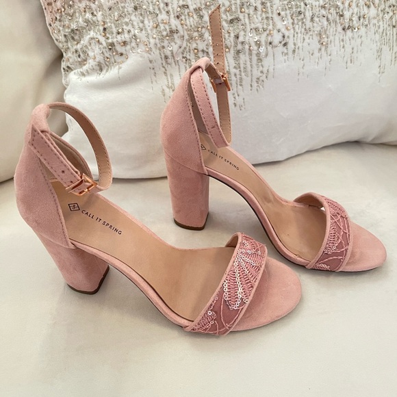 Call It Spring Shoes - Mauve pink call it spring sequin heels Size 6.5